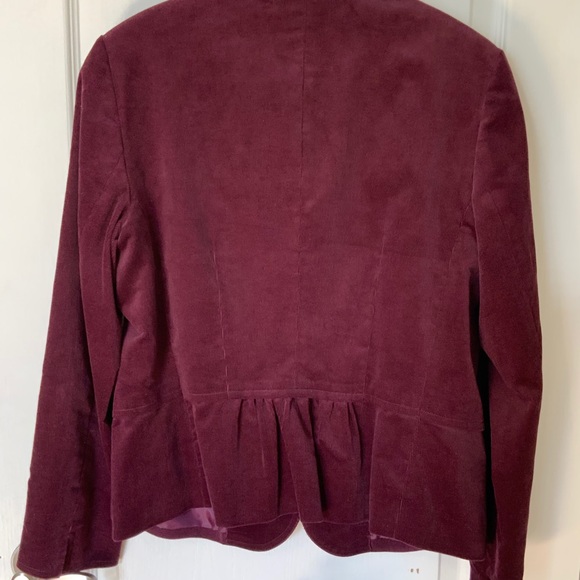 🍂 Talbots Deep Purple Corduroy Blazer EUC - Picture 3 of 3
